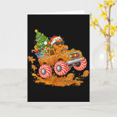 Carte Monster Truck Gingerbread Man Funny Christmas Baki (Fleur jaune)