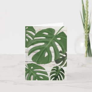 Carte Monstera Feuille Noix Sur Plaques En Bois