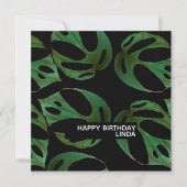 Carte Monstera Plante Motif Illustration Feuille Anniver (Devant)
