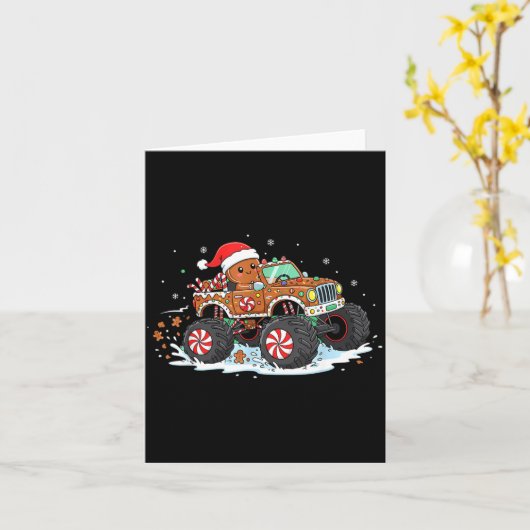 Carte Monstertruck Gingerbread Kids Funny Christmas Baki (Fleur jaune)