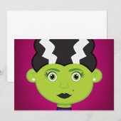 Carte Monstre de fille verte (Devant / Derrière)