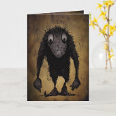 Carte Monstre drôle Troll (Fleur jaune)