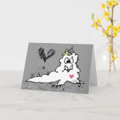 Carte Monstre limace d'amour de dessin animé (Fleur jaune)