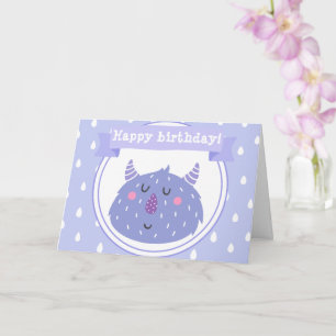 Carte Monstre mou pourpre - Anniversaire de enfant