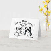 Carte Monstres de carlin de Halloween (Fleur jaune)