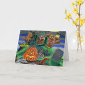 Carte Monstres et fantômes heureux de Halloween (Fleur jaune)