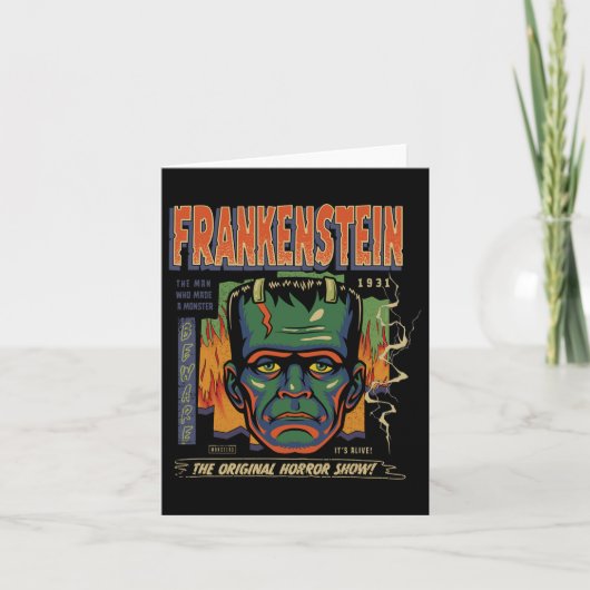 Carte Monstres universelles Frankenstein Halloween Vinta (Devant)