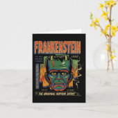 Carte Monstres universelles Frankenstein Halloween Vinta (Fleur jaune)
