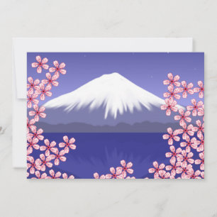 Carte Mont Fuji et fleurs de cerisier