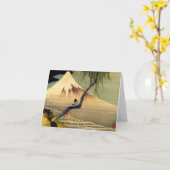 Carte Mont Fuji Japonais Vintage (Fleur jaune)