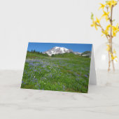 Carte Mont Rainier avec Lupins pourpres (Fleur jaune)