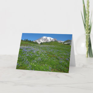 Carte Mont Rainier avec Lupins pourpres