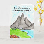 Carte Montagnes Aquarelle (Fleur jaune)