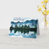 Carte Montagnes aquarelles (Fleur jaune)