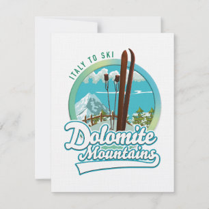 Carte montagnes de dolomite italie logo ski