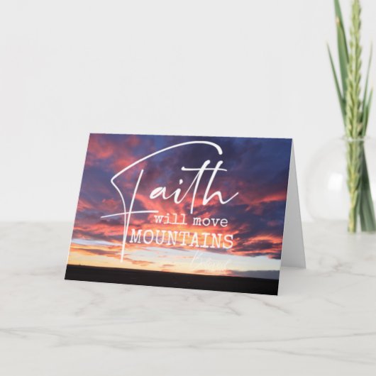 Carte Montagnes de foi de coucher de soleil croix chréti (Devant)