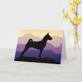 Carte Montagnes pourpres Basenji (Fleur jaune)