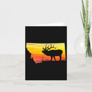 Carte Montana Elk Hunti Papa Vintage Retro Sun Bow Hunti