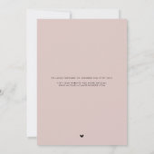 Carte Montana rose vierge Mariage de script minima (Dos)