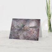 Carte montante d'art de hibou et de fée par (Devant)