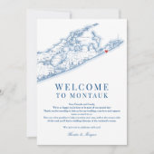 Carte Montauk NY Mariage Bienvenue Lettre Marine B (Devant)