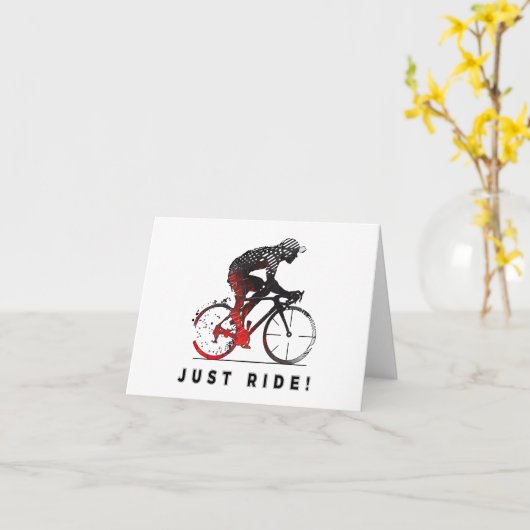 Carte Montez ! - Un design cycliste (Fleur jaune)