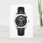 Carte Montre Chronographe Noire de luxe Timepiece élégan (Devant)