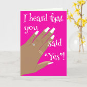 Carte Montrer Fiançailles Anneau Afrique-Amérique Saluta (Fleur jaune)