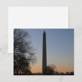 Carte Monument à Washington au coucher du soleil à DC (Devant / Derrière)