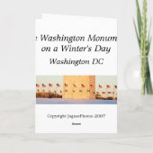 Carte Monument de Washington en hiver (Dos)