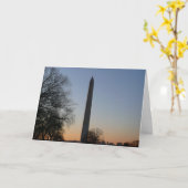 Carte Monument Washington au coucher du soleil à DC (Fleur jaune)