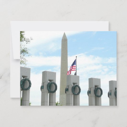 Carte Monument Washington et mémorial de la Seconde Guer (Devant)