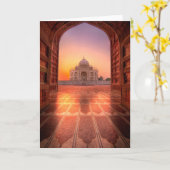 Carte Monuments | Taj Mahal, India at Sunset (Fleur jaune)