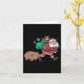 Carte Moo Deng et Santa Ba mignons  (Fleur jaune)