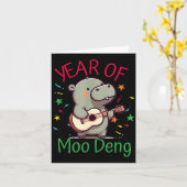Carte Moo Deng Is A Pygmy Hip Happy New Year Funny  (Fleur jaune)