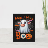 Carte Moo Je Veux Dire Boo Halloween Vache Agricole Cosp (Devant)