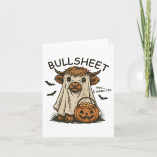 Carte Moo... Je Veux Dire Boo Tôle Vache Fantôme Hallowe