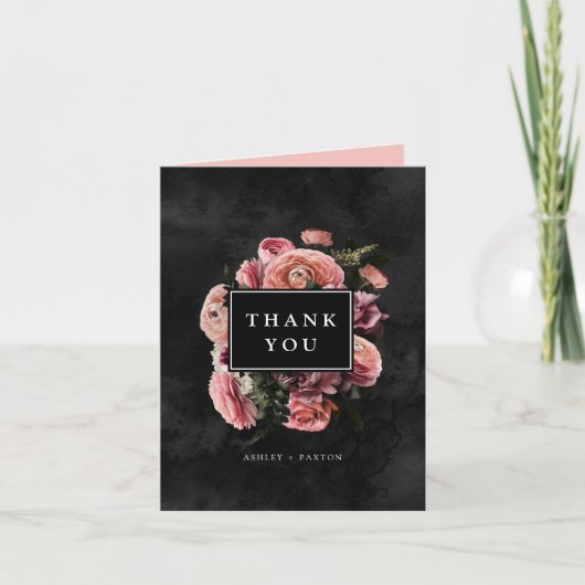 Carte Moody Elegant Rose | Bouquet floral | MERCI (Devant)