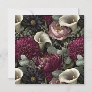 Carte Moody Floral avec Dahlias et Calla Lilies