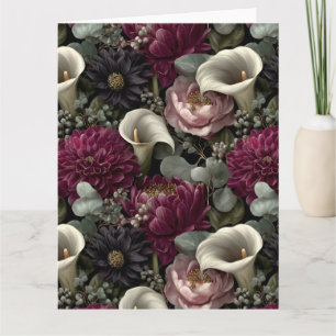Carte Moody Floral avec Dahlias et Calla Lilies