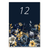 Carte Moody Floral Blue Gold Mariage (Dos)