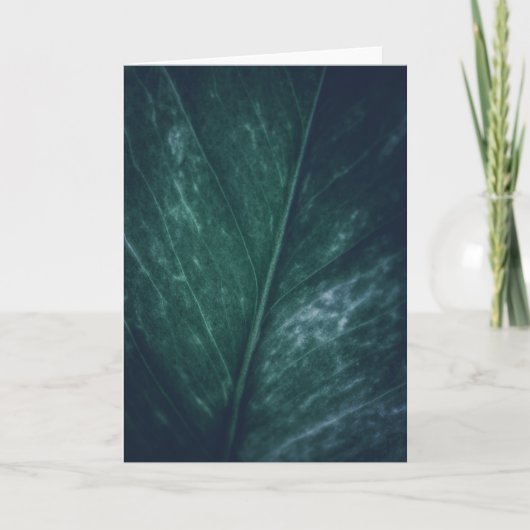 Carte Moody foncé Design floral feuille (Devant)
