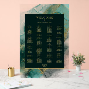 Carte Moody Ink Emerald Gold Seating ID988