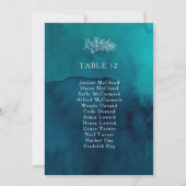 Carte Moody Ocean Watercolor Tableau Numéro de siège (Dos)