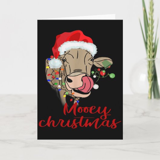 Carte Mooey Christmas Cow T Shirt Heifer Farmer Xmas Gif (Devant)