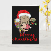 Carte Mooey Christmas Cow T Shirt Heifer Farmer Xmas Gif (Fleur jaune)