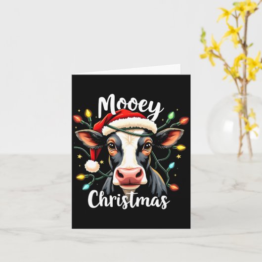 Carte Mooey Christmas Funny Xmas Cow Cattle Lovers (Fleur jaune)