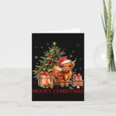 Carte Mooey Christmas Santa Highland Cow Santa Xmas Tree (Devant)