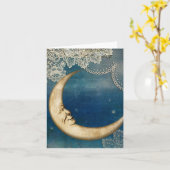 Carte Moon Deco, Carte de voeux à thème céleste (Fleur jaune)