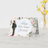 Carte Moon Festival Chinois Automne Festival Salutation (Fleur jaune)